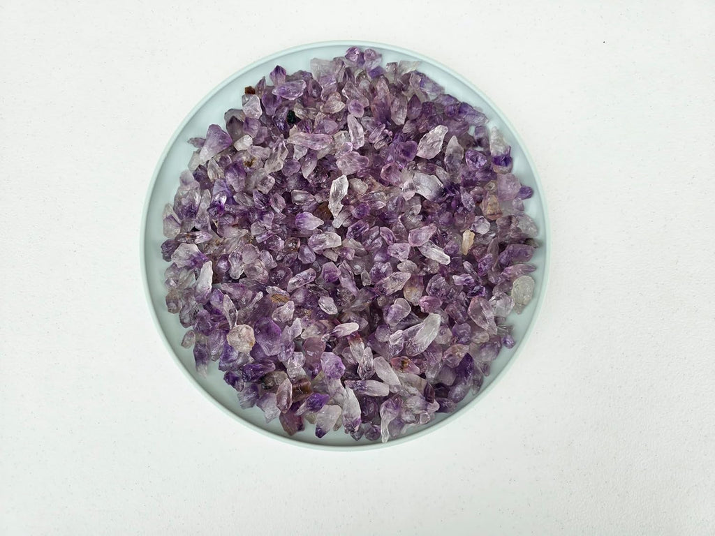 1 Pound Crushed Amethyst Crystal Bulk Chips Raw Stones for Crafting, Beading and Healing