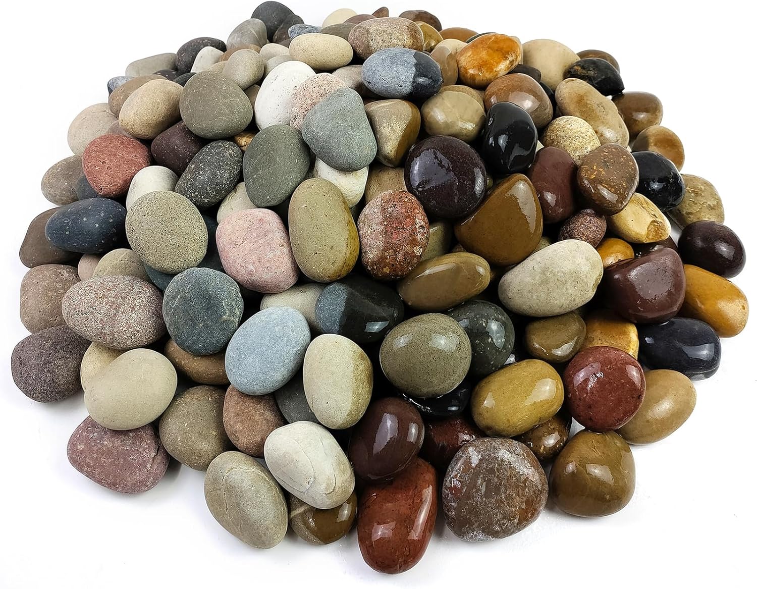 10 lbs River Rocks, 1-2 Inch Natural Pebbles for Plants, Landscaping, Garden, Aquarium, Backyard and Indoor Water Fountains