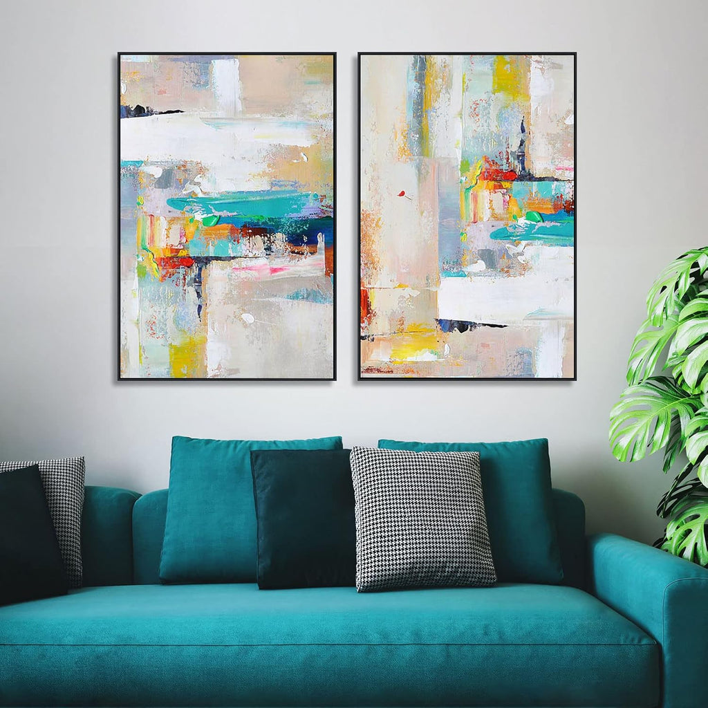 1.5” Deep Frame for 12x36 Canvas Paintings, DIY Metal Floating Frame for Artists Designers Landscape Portrait Artwork, Modern Home Office Wall Decor (Black)