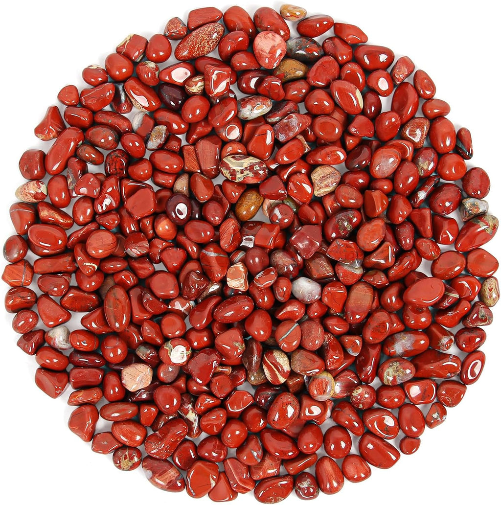 1.1lb Natural Red Jasper Crystal Chips - Red Jasper Healing Crystals Chips, Crushed Crystal Gemstones for Crafts, Beautiful Package for Gift