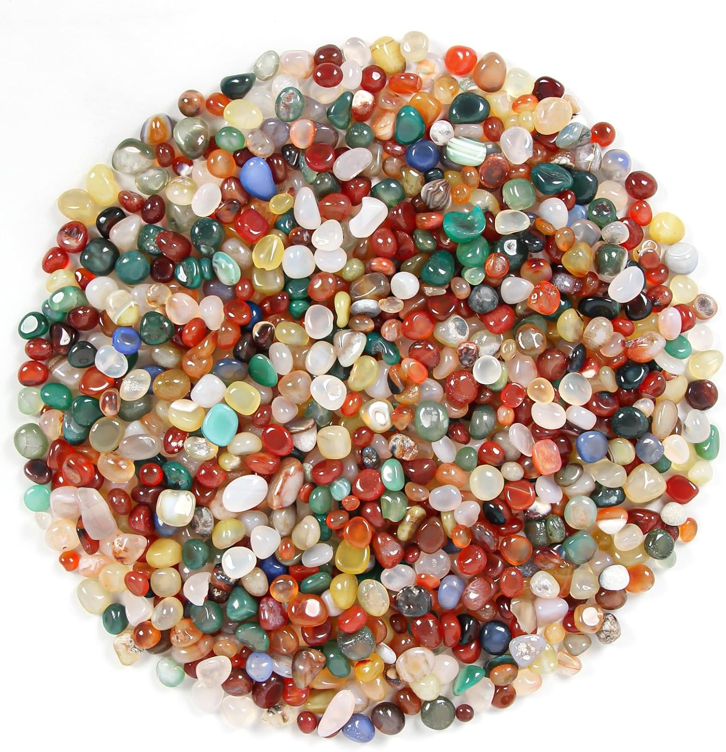 1.1lb Natural Multicolor Agate Crystal Tumbled Chips-Agate Healing Crystals Chips, Crushed Crystal Gemstones for Crafts, Beautiful Package for Gift (Multicolor Agate)