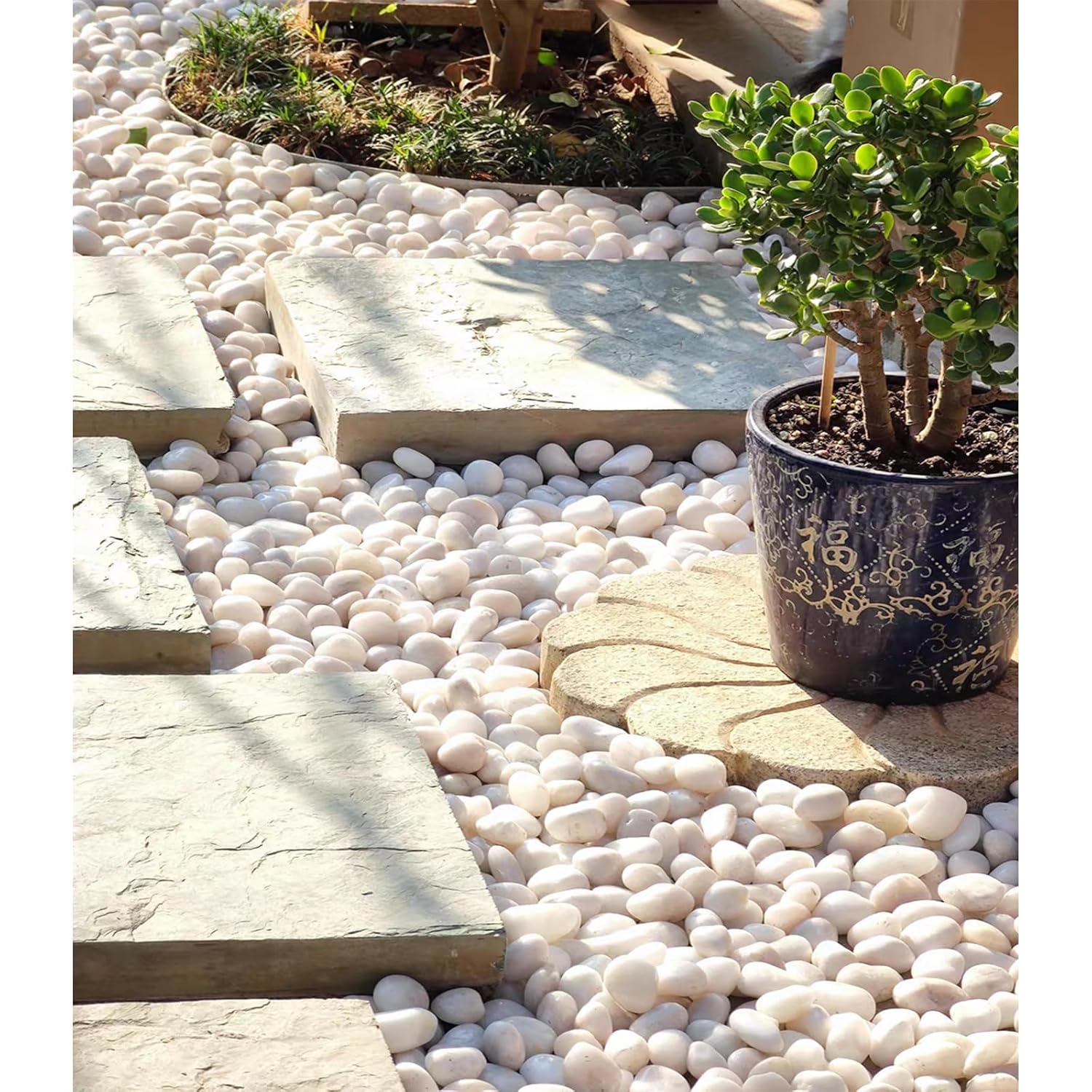 10 lbs White Pebbles for Indoor Plants, 0.8-1.2 Inch Small White River Rocks Stones for Planters, Vases, Fish Tank, Garden, Landscaping, Top Dressing and Bottem Drainage