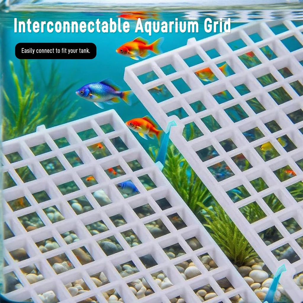 0.35-Inch White Aquarium Divider Panel 11.8"x11.8",8pacs - Strong Suction Cups, Easy Cut Design to Separate Fish (10-55 Gallon Tanks)