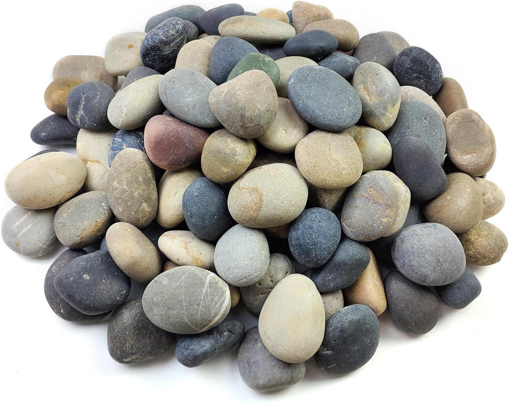 10 lbs River Rocks, 2-3 Inch Natural Pebbles for Plants, Landscaping, Garden, Aquarium, Backyard and Indoor Water Fountains