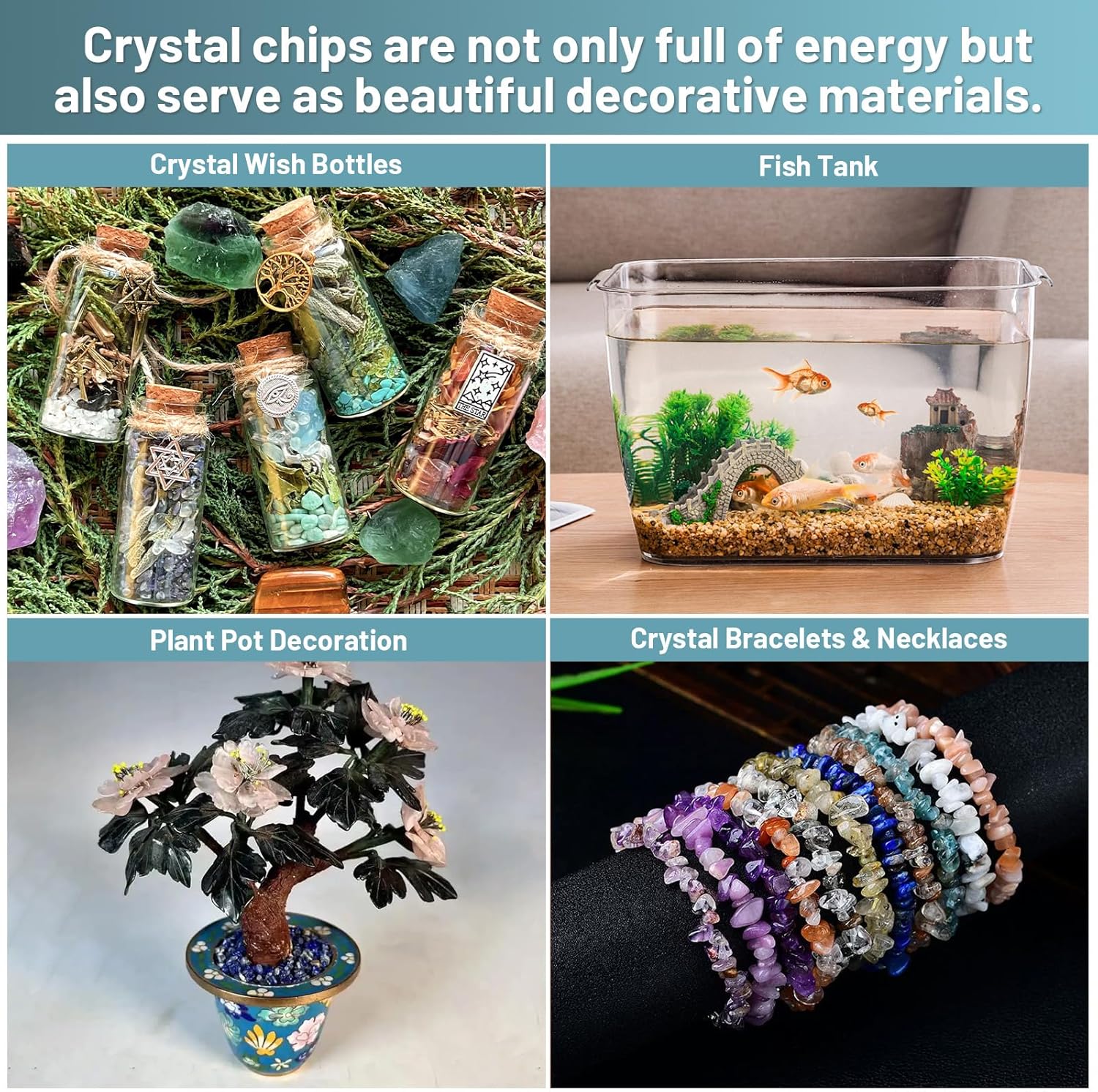 1.1lb Natural Crushed Labradorite Crystal Tumbled Chips-Moonstone Healing Crystals Chips Bulk, Crushed Crystal Gemstones for Crafts, Beautiful Package for Gift(Labradorite)