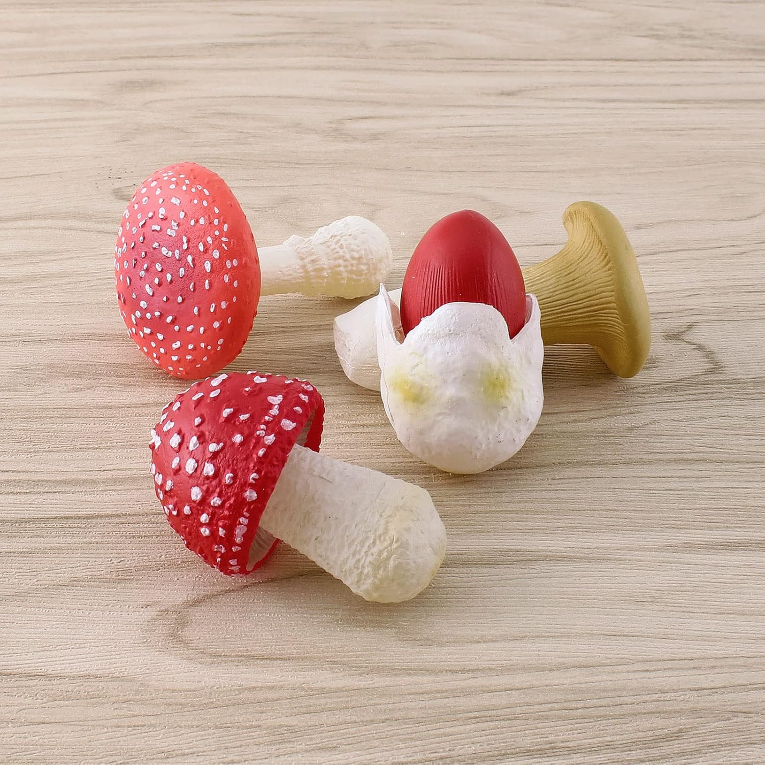 1.5Inch Mushroom Toy Set Fantastic Fungi Figure 4PCS Realistic Life Cycle of Mushroom Decor for Diorama Projects Kids Birthday Gift Learning Toy