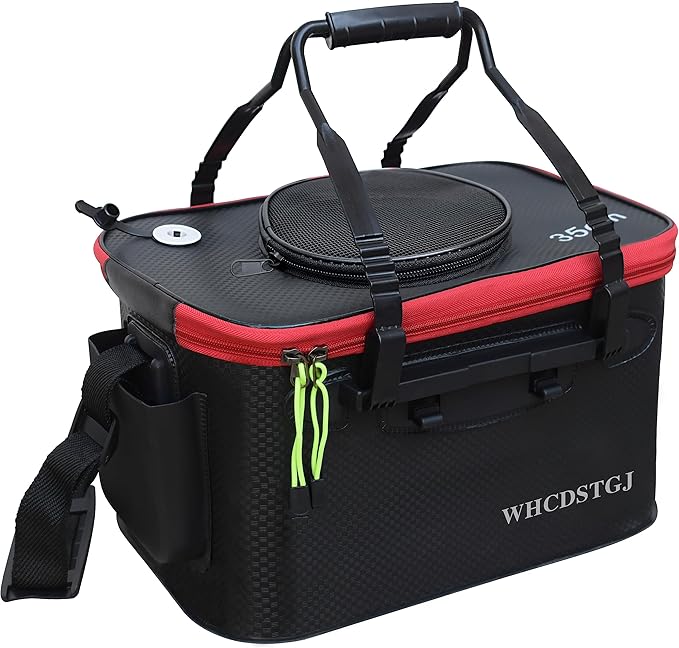 Fishing Bucket, Multifunctional Foldable Portable Fishing Bucket, EVA Fish Bucket are Suitable for Storing Live Fish and Fresh Fish Bait. (size3gallon)