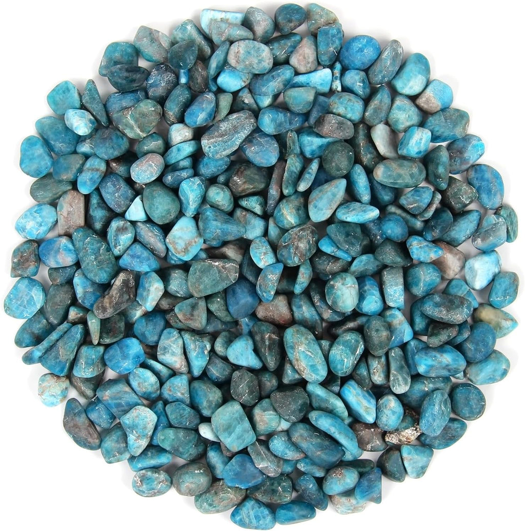 1.1lb Natural Crushed Blue Apatite Crystal Tumbled Chips - Blue Apatite Healing Crystals Chips Bulk, Crushed Crystal Gemstones for Crafts, Beautiful Package for Gift