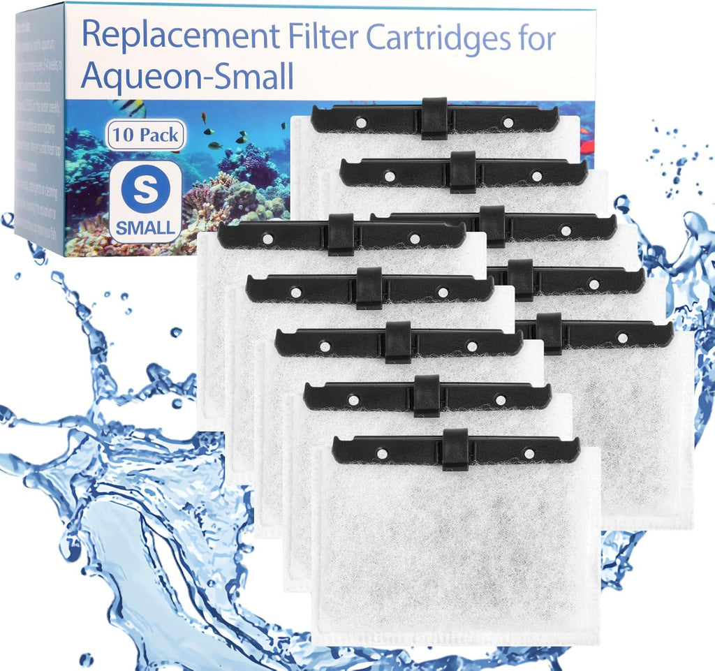 10 Packs Small Aquarium Filters Cartridges for Aqueon QuietFlow E Internal Power Filter Size 10 and 1/2.5/5 Gallon Mini-Bow Aquarium Filters