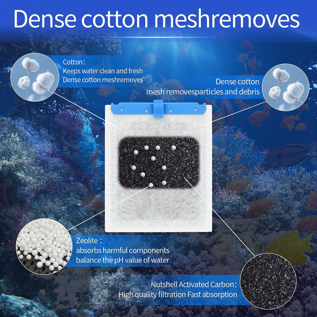 10 Pack Large Replacement Filter Cartridges Compatible for Aqueon QuietFlow Power Filter Size 20,30,50,55/75