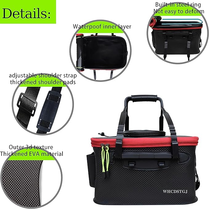 Fishing Bucket, Multifunctional Foldable Portable Fishing Bucket, EVA Fish Bucket are Suitable for Storing Live Fish and Fresh Fish Bait. (size3gallon)