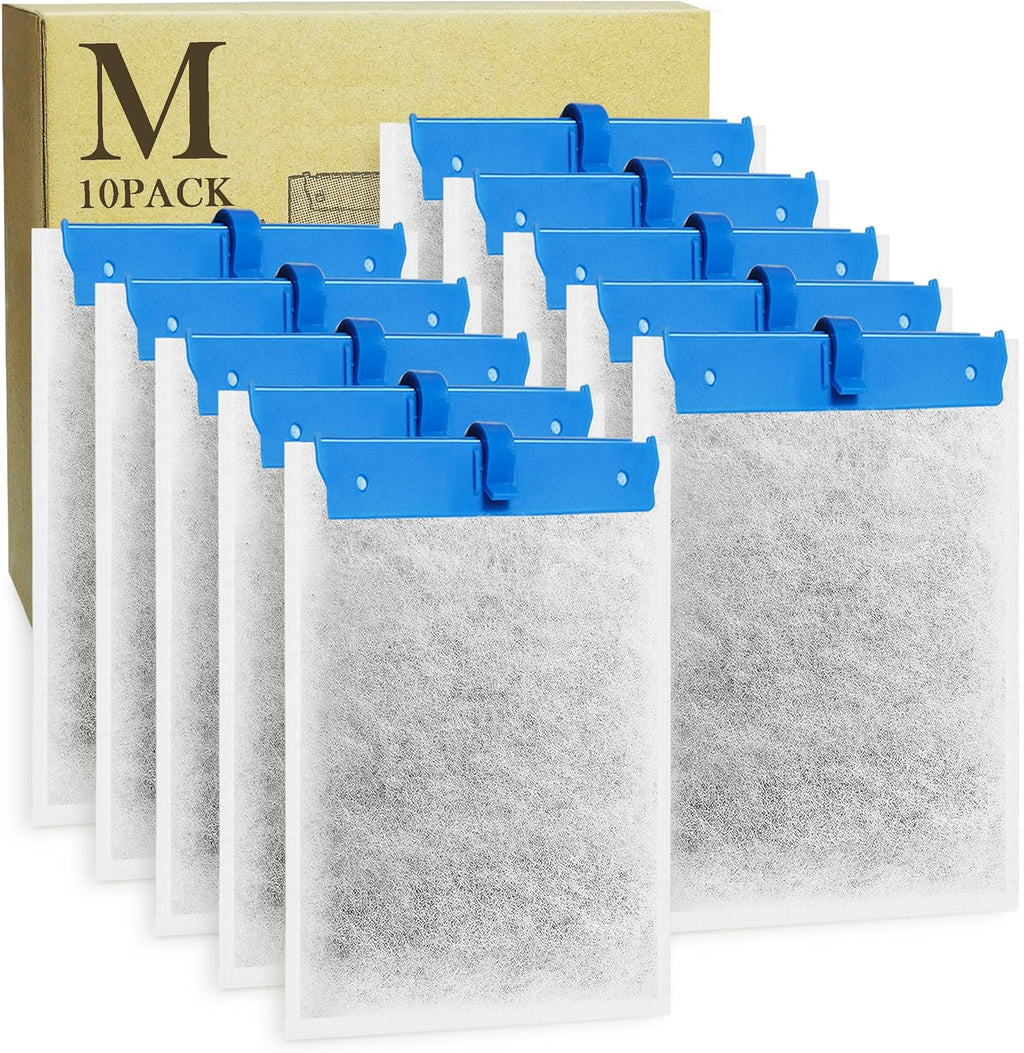 10 Pack Medium Fish Tank Filter Cartridges Compatible with Tetra Whisper Bio-Bag Filters Medium Replacement Filter Cartridges for Whisper ReptoFilter and 10i IQ10 PF10 Power Filters -Ready to Use