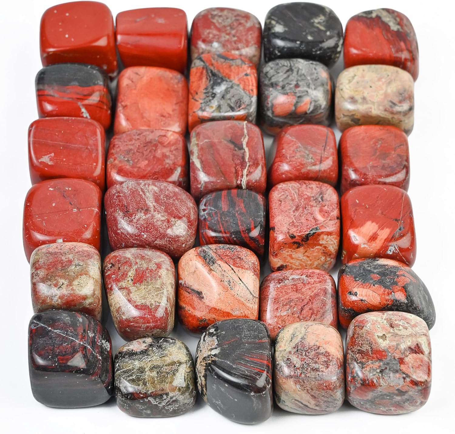 "Crocon 1LB Noreena Jasper Tumbled Stones and Crystals Bulk 2000+ Carats Natural Crystal Kit for Reiki Healing Crystal Polished, Tumble Stones, Chakra Balancing, Reiki Gift, Home Decor Size : 20mm "
