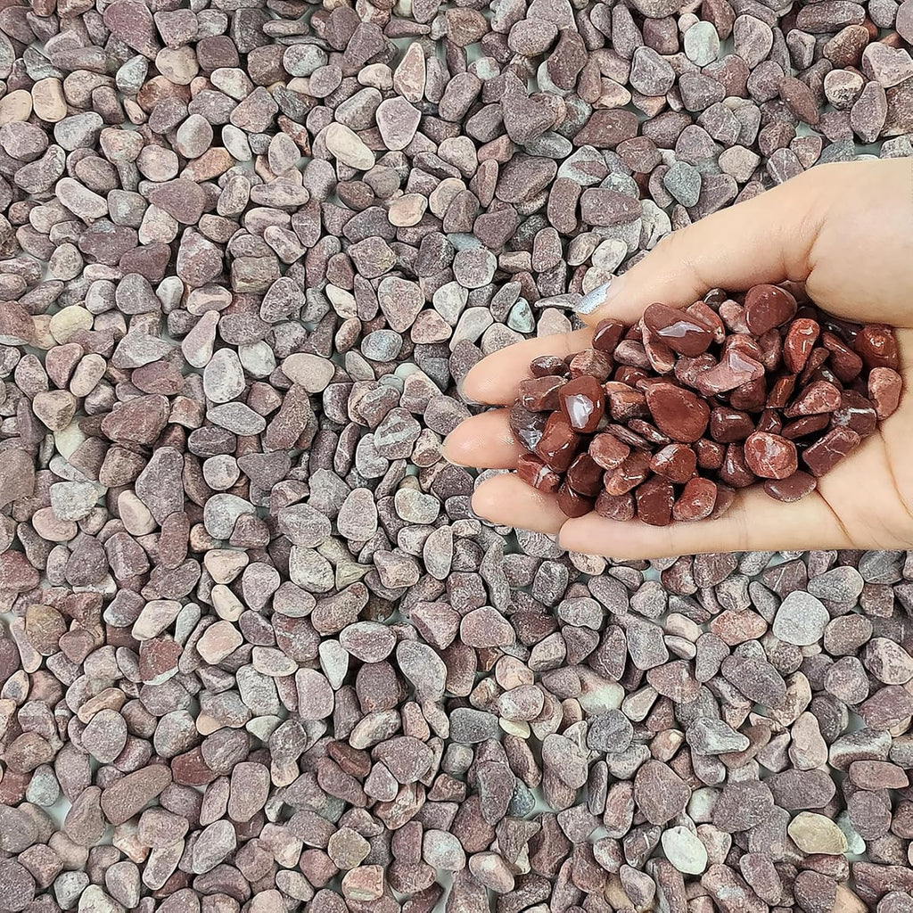10 lbs Pebbles for Plants, 3/8 Inch Pea Gravel Stones Decorative Red River Rocks for Succulent, Cactus, Landscaping, Vases, Terrarium, Aquarium, Potted Top Dressing and Outdoor Garden